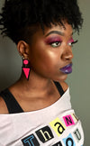 Hot Pink Pop Triangle Earrings - 3 Woke Girlz