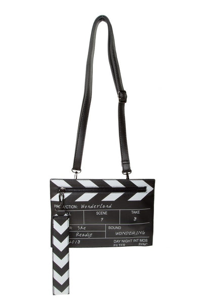 Movie Clapperboard Design Crossbody Bag, Fashion Creative Wrist