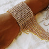 Stunning Rhinestones Bling Fringe Cuff Bracelet - 3 Woke Girlz
