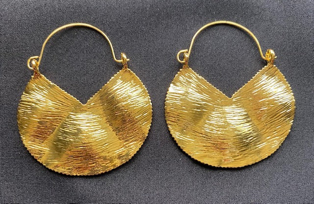 Gold Hammered Geometric Earrings