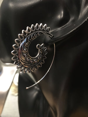 Spiral Leaf Earrings - 3 Woke Girlz