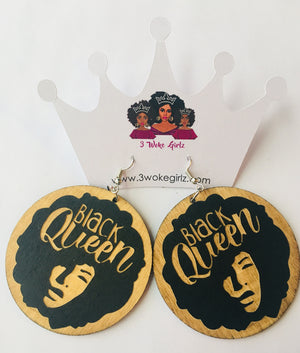 Black Queen Earrings - 3 Woke Girlz