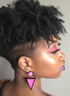 Hot Pink Pop Triangle Earrings - 3 Woke Girlz