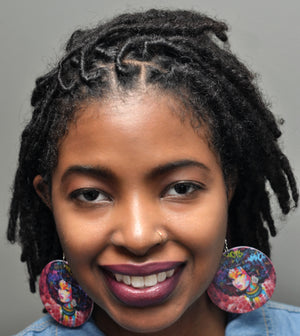 Afro Graffiti Earrings - 3 Woke Girlz
