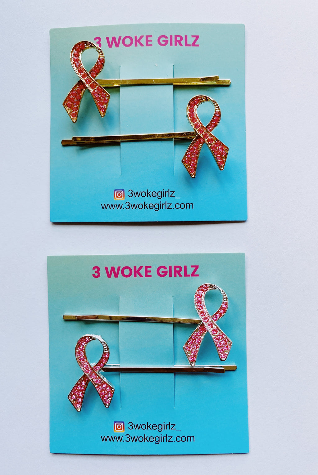 Breast Cancer Awareness Hairpins Hair Clips Set