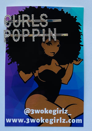 Curls Poppin Rhinestones Hairpin Set - 3 Woke Girlz