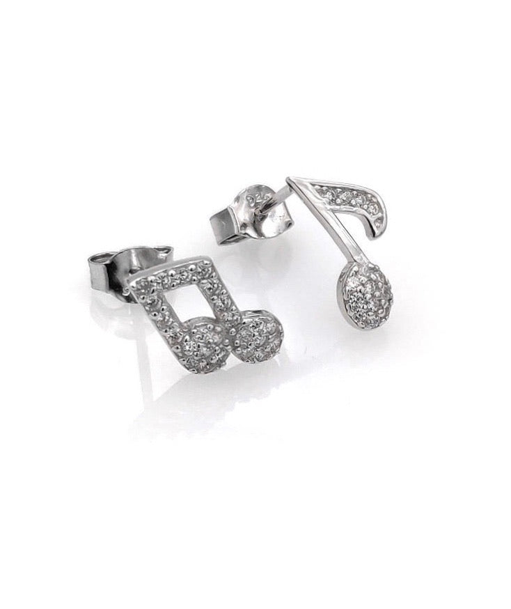 Musical Notes Sterling Silver Stud/Minimalist Earrings - 3 Woke Girlz