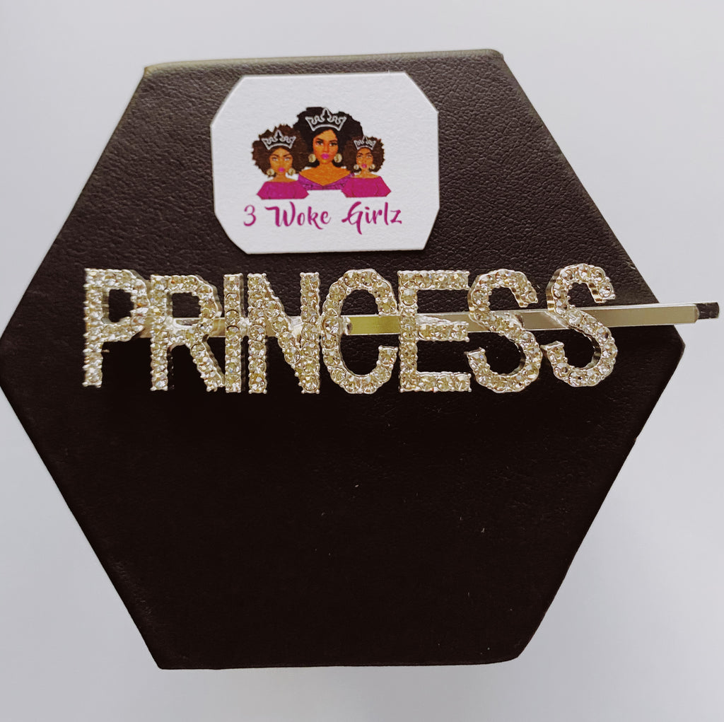 PRINCESS Rhinestone Word Hairpin Hair Clip - hair accessories for girls