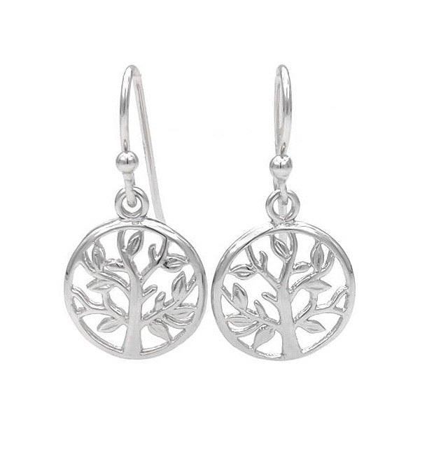 Tree of Life Sterling Silver Dainty Drop Earrings - 3 Woke Girlz